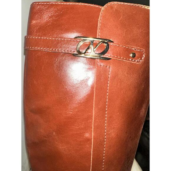 Naturalizer Womens Size 6 Classic Brown Leather Knee-High Boots with Block Heel - Picture 4 of 9